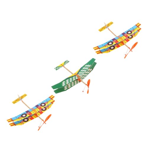 Gatuida 3 Stück Teiliges Gleiter Flugzeug aus Schaumstoff mit Gummibandantrieb Einfach Zusammenzubauen Fördert Feinmotorik und Fantasie für Geburtstag und Outdoor Spiel von Gatuida