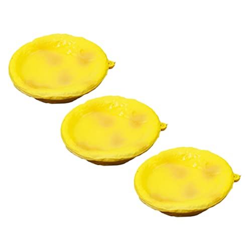 Gatuida 3 Stück Teiliges Künstliches Eierkuchenmodell Realistisches Fake Egg Tart Dekorationsobjekt für Fotografie und Schaufenster Hochwertige Simulation von Gatuida