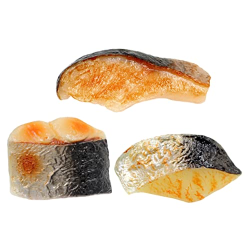 Gatuida 3 Stück Teiliges Künstliches Fischblock Deko Lebensechte PVC Fischmodelle für Esstisch Ornamente Realistische Seafood Simulation Langlebige Party und Foto Requisiten Kreatives von Gatuida