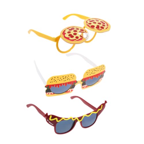 Gatuida 3 Stück Teiliges Lustige Partybrillen Pizza Hamburger Hot Dog Sonnenbrillen Karneval Foto Requisiten für Erwachsene und Passend Leicht und von Gatuida