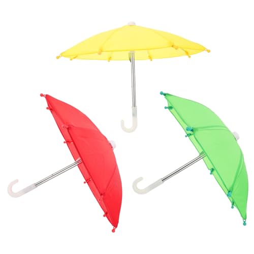 Gatuida 3 Stück Teiliges Mini Puppenhaus mit Mini Regenschirmen in Rot Gelb und Grün Detailgetreue Puppenzubehör für Puppen zur Dekoration und Realistischer Nachbildung von Gatuida