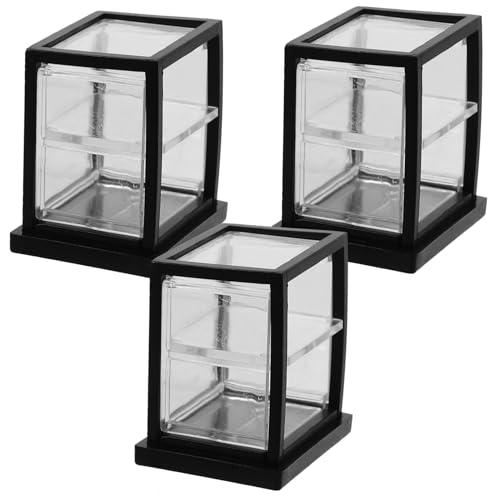 Gatuida 3 Stück Teiliges Miniatur Kuchen Vitrine aus Transparentem Abs Acryl Doppelstöckiges Puppenhaus Bäckerei Modell Leichte Miniatur Küche Dekoration für Puppenhaus Szenen von Gatuida