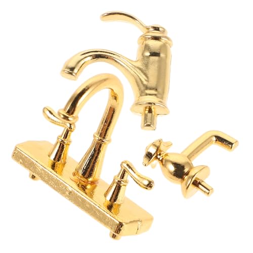 Gatuida 3stücke Miniatur-Wasserhahn-spielzeugornament Für Puppenhaus-badezimmerzubehör Simulations-Wasserhahn-dekor Für Fotorequisiten Und Dekoration von Gatuida