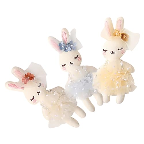 Gatuida 3 Stück Teiliges Plüschkaninchen DIY Stofftier für Handwerksprojekte und Dekoration Gelb Graublau als Ostergeschenk oder Kuscheltier von Gatuida