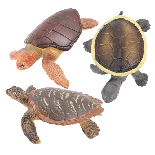 Gatuida 3 Stück Teiliges Schildkröten Miniatur Meeresbewohner Figuren Realistische Desktop Deko Leicht Tragbar Pädagogisch für Sammler von Gatuida