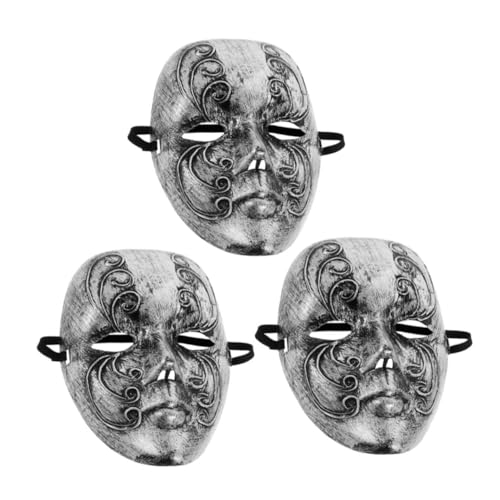 Gatuida 3 Stück Teiliges Vintage Venetianisches Vollgesichts Maskenset Silber Masquerade Opera Masken für Herren Damen Karneval Halloween Kostüm Cosplay Party Gatuida 3 Stück Teiliges Vintage Venetianisches Vollgesichts Maskenset Silber Masquerade Opera Masken für Herren Damen Karneval Halloween Kostüm Cosplay Party von Gatuida
