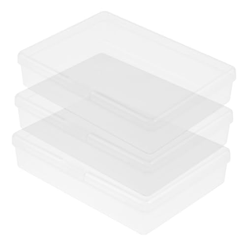 Gatuida 3 Stück Transparente Kunststoff Spielkarten Aufbewahrungsboxen Praktische Poker Karten Organizer mit Deckel Kompakte Kartenbox für Sammelkarten und Kleine Accessoires von Gatuida
