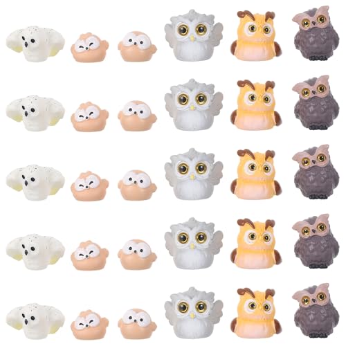 Gatuida 30 Stück Miniatur-Eulenfiguren: Niedliche Eulenstatuen aus Kunstharz für Feengarten-Zubehör, Terrarium-Dekoration, Sukkulenten-Topf-Ornament, Basteln Gatuida 30 Stück Miniatur-Eulenfiguren: Niedliche Eulenstatuen aus Kunstharz für Feengarten-Zubehör, Terrarium-Dekoration, Sukkulenten-Topf-Ornament, Basteln von Gatuida