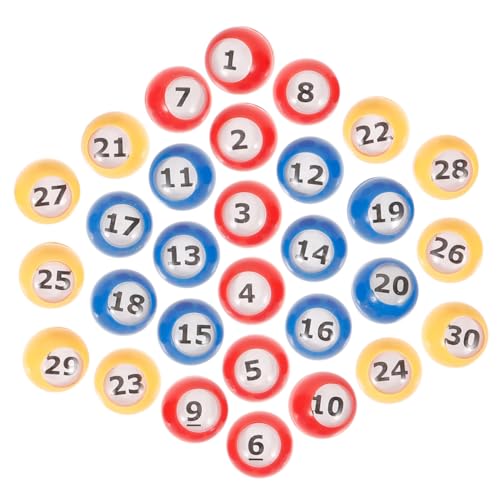 Gatuida 30 Stück Teiliges Bingo spielball Langlebigem Farbintensivem Kunststoff Nummeriert Leicht und Robust für Tombola und Partyspiele als Unterhaltungsspiel Requisite von Gatuida