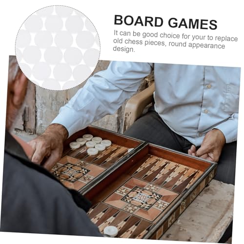 Gatuida 30 Stück Teiliges Kunststoff Backgammon Spielsteine Ersatzspielchips Rund Weiß Poliert Langlebig Lernspiel Zubehör für Brettspiele Schach und Denkspiele von Gatuida