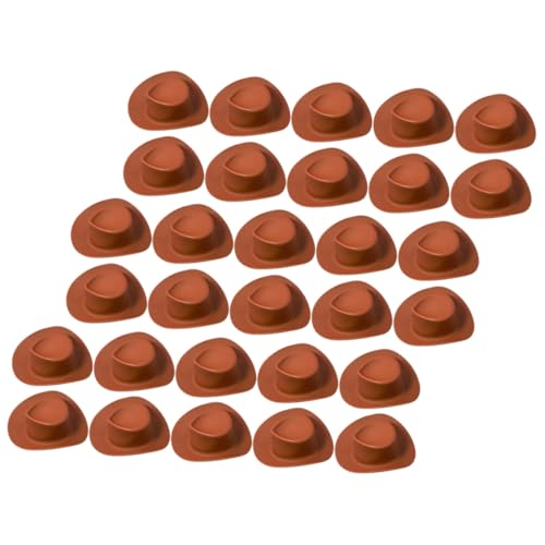 Gatuida 30 Stück Teiliges Mini Cowboy Hüte Party Deko Kleine Western Hüte aus Kunststoff für Kuchen Puppen Basteln Festliche Tischdekoration von Gatuida