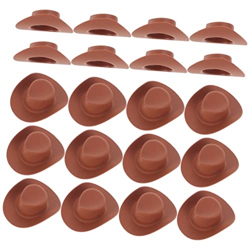 Gatuida 30 Stück Teiliges Mini Cowboyhüte aus Stabilem Material Leichte und Austauschbare Mini Hüte für DIY Bastelprojekte Puppendekoration und Kreative Handwerksideen Braune Winzige Hüte von Gatuida
