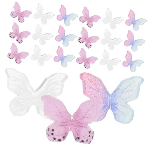 Gatuida 30 Stück Teiliges Mini Harz Schmetterlinge DIY Puppenhaus Dekoration Zarte Miniaturen für Mooslandschaft Terrarium Bastelkunst und Feengarten Zubehör von Gatuida