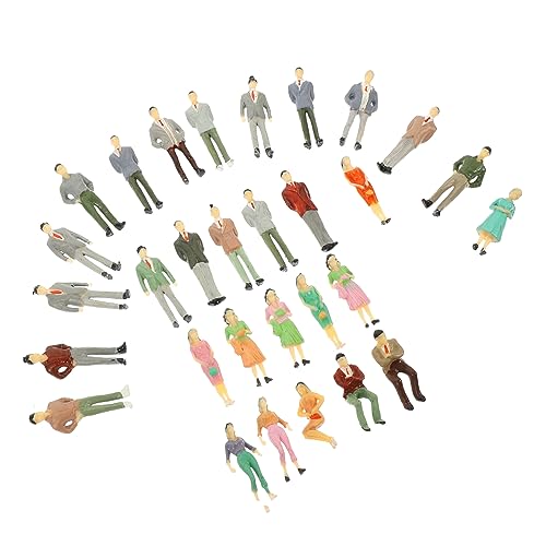 Gatuida 30 Stück Teiliges Mini Menschen Figuren aus Robustem Bemalt Langlebig für Modellbahn Gauge Puppenhaus Architektur und Sandtisch Deko Kreatives von Gatuida
