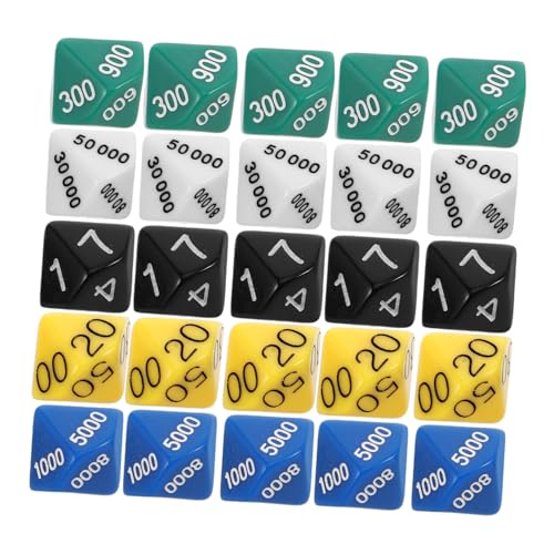 Gatuida 30 Stück Teiliges Multi Seiten Kunststoff Würfelset für Brettspiele Farbige Wertwürfel mit Stellen für Party Rollenspiele und Gesellige Spielabende von Gatuida