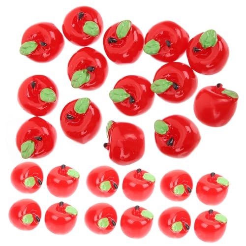 Gatuida 30 Stück Teiliges Resin Deko Künstliche Apfel Ornamente für DIY Basteln Realistische Miniatur Früchte Lebensechte Kunstharz Verzierung für Puppenhaus Fotorequisite und Tischdeko von Gatuida