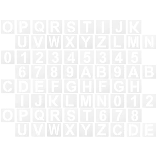 Gatuida 36 Stück Teiliges Wiederverwendbares Alphabet Zahlen schablonenset Große Malvorlagen für Vielseitige DIY Zeichen Malvorlagen für Dekoration Basteln Waschbar und Langlebig von Gatuida