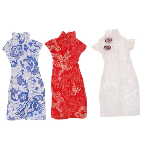 Gatuida 3Stücke Chinesische Cheongsam Puppenkleidung Wiederverwendbare Handgefertigte Outfits für Puppen Puppenkostüme für Mädchen Gatuida 3Stücke Chinesische Cheongsam Puppenkleidung Wiederverwendbare Handgefertigte Outfits für Puppen Puppenkostüme für Mädchen von Gatuida