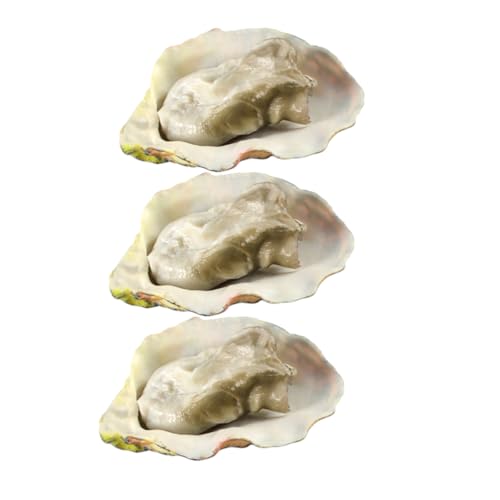 Gatuida 3Stücke Realistische Austern Deko Simulation Meeresfrüchte Requisiten für Tischdekoration Lebensechte Austern Modell für Fotografie und Events von Gatuida
