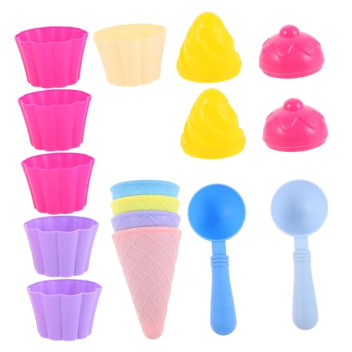 Gatuida 3er-Set EIS Eisspielzeug Für Eiszapfen Sandspielzeug - Sandkinder Eisbecher Kegelschaufelspielzeug Kugel Eiswaffel von Gatuida