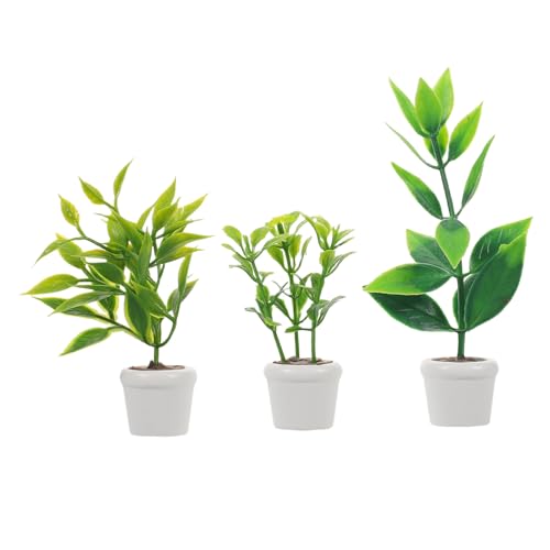 Gatuida 3er-Set Mini Pflanzen: Handgefertigte Miniatur-Blumen in Töpfen – Tischdeko Bonsai – Kleine Gartenfiguren für Mikrolandschaften Gatuida 3er-Set Mini Pflanzen: Handgefertigte Miniatur-Blumen in Töpfen – Tischdeko Bonsai – Kleine Gartenfiguren für Mikrolandschaften von Gatuida