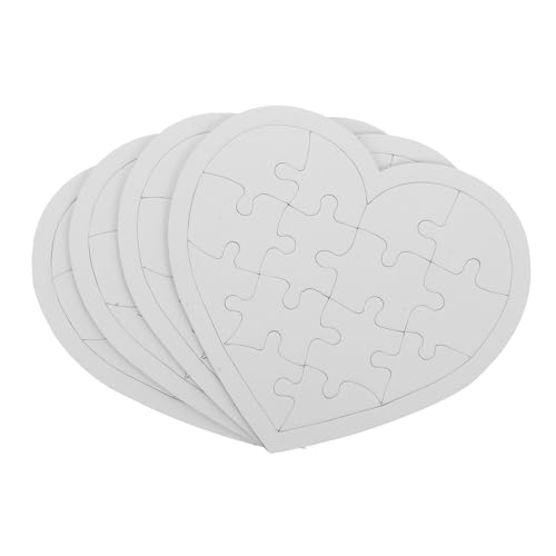 Gatuida 4 Blätter Blanko Puzzles zum Bemalen Teiliges Papier Puzzle für Stabile DIY Malspielzeuge Kreative Hand Auge Koordination Fantasie von Gatuida