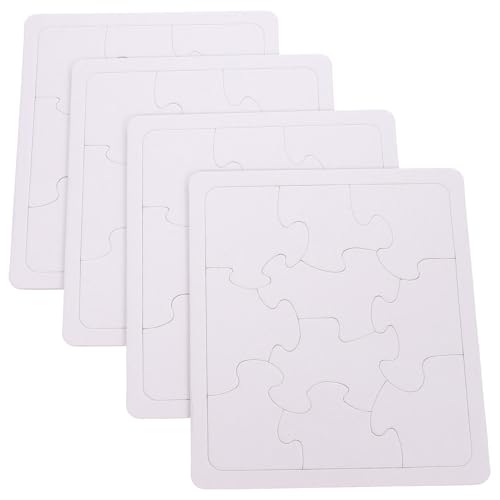 Gatuida 4 Blätter Blanko Puzzleteile aus Papier zum Bemalen und Basteln DIY Kreativset für Leichthändiges Quadratisches Puzzle zum Gestalten und Malen von Motorik und Fantasie von Gatuida