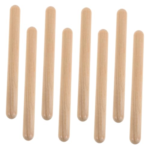 Gatuida 4 Paare Holz Claves Percussion Instrumente Rhythmussticks für Kindergarten Musikalische Früherziehung Sicheres Glattes Holzspielzeug für Interaktive Unterrichtsaktivitäten von Gatuida