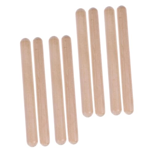 Gatuida 4 Paare Pärchen Kreative Musik Sticks für Naturholz Percussion Instrumente zur Rhythmischen Früherziehung für Musikalische Aktivitäten und Lernspiele von Gatuida