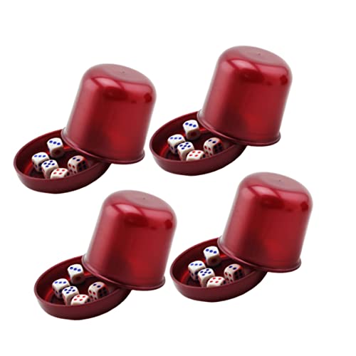 Gatuida 4 Sätze Dicker Würfelbecher mit Würfelbox für Ktv und Bars Würfeln Perlfarbe Bruchsicheres Design Transparentes Cover für Lustige Spiele mit Freunden von Gatuida