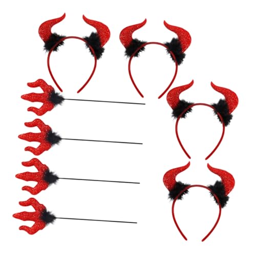 Gatuida 4 Sätze Halloween Teufel Kostüm Zubehör mit Roten Ziegenhörnern Haarreif und Cosplay Requisiten für Karneval Fasching Maskerade Party Gatuida 4 Sätze Halloween Teufel Kostüm Zubehör mit Roten Ziegenhörnern Haarreif und Cosplay Requisiten für Karneval Fasching Maskerade Party von Gatuida