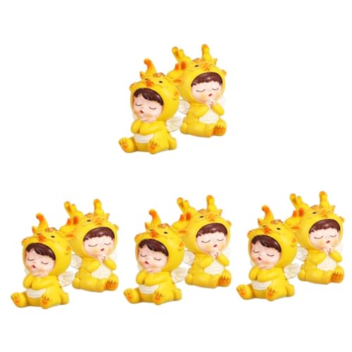 Gatuida 4 Sätze Neujahrs-sternzeichen-drachenbaby-desktop-dekoration Auto Drachenfiguren Chinesisch Neujahr Büro Dekoration Puppe Sternzeichen-drachen-figur-dekoration Harz 2 Stück * 4 von Gatuida
