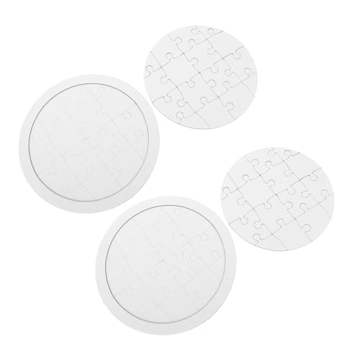 Gatuida 4 Sätze Runde DIY Puzzle aus Papierboard zum Selbergestalten und Anmalen für Glatte Oberfläche Blanko Puzzleteile Kreativ für Basteln Geschenkidee Feinmotorik von Gatuida