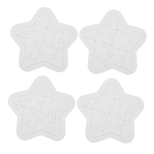 Gatuida 4 Sätze Teiliges DIY Blanko Puzzle für Leere Puzzleteile zum Bemalen Kreatives Malspielzeug Hand Auge Koordination und Fantasie für Jungen und Mädchen von Gatuida