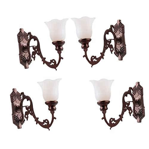Gatuida 4 Stück Dekorative Lampe Aus Moos Mini-lampenverzierung Winzig Miniatur Zarte Mini-Wandleuchte Kleine Wandlampe Lampenmodell Modellhaus Szene Zubehör Abs Light Brown von Gatuida