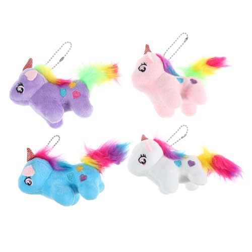 Gatuida 4 Stück Einhorn Schlüsselanhänger Schild klein Party einhorn geburtstagsgeschenk für Einhorn-Schlüsselanhänger-Ornament Rucksack-Einhorn-Anhänger PP Baumwolle von Gatuida