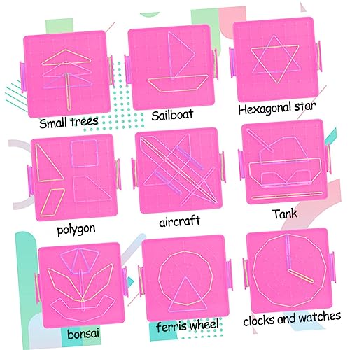Gatuida 4 Stück Geoboard Nagelbrett Teilig Kunststoff Stecktafel Doppelseitig Lernspielzeug für Grundschule Matheunterricht Educational Tools Zufällige Farbe Zufällige Farbe von Gatuida