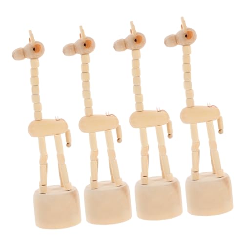 Gatuida 4 Stück Handgeschnitzte Holzfingerpuppen Miniatur Tierfiguren für Kreative Deko im Innenbereich Reisebegleiter von Gatuida