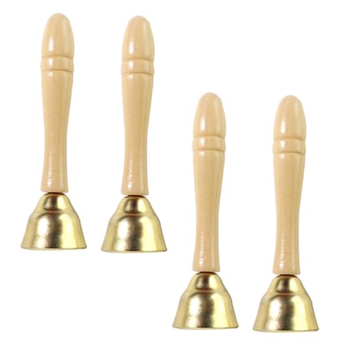 Gatuida 4 Stück Handglocken aus Holz Kreatives Musikinstrument für Pädagogisches Hand Augen Koordination Sicher und Tragbar für Kleine Künstler von Gatuida