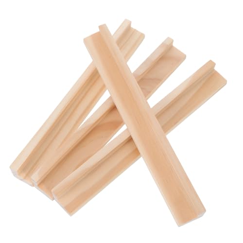 Gatuida 4 Stück Holz Buchstabenständer DIY Domino Halter für Dominosteine Stabile Holzbasis für Karten für Erwachsene von Gatuida