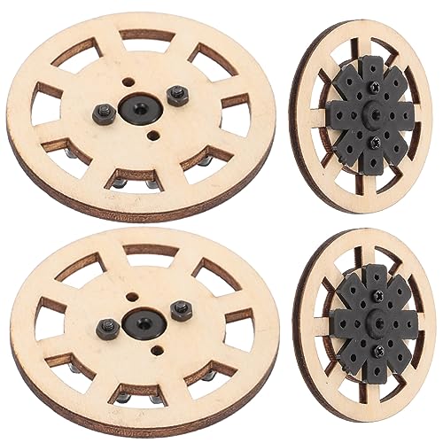 Gatuida 4 Stück Holz Rc Auto Räder DIY Spielzeugauto Zubehör Langlebig Leicht zu Installieren für Verschiedene Modelle Verbessert das Aussehen von Spielzeugautos von Gatuida