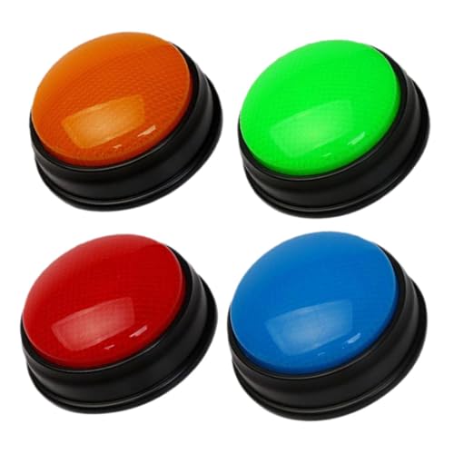 Gatuida 4 Stück Lernspielzeug mit Lichteffekten Interaktive Antwort Summer für Spieleabende Quiz und Klassenräume Fördert und Konzentration von Gatuida