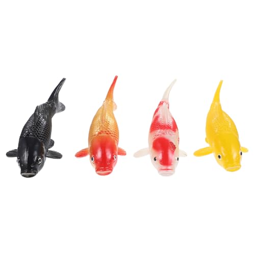 Gatuida 4 Stück Leuchtende Fischfigur Frische Dekorationen Aquarium Fischspielzeug Künstliche Fische Goldfischimitation Kleine Goldfische Karpfen Realistische Ornamente von Gatuida