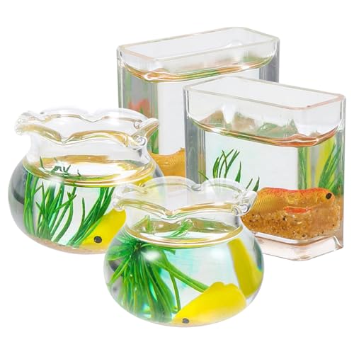 Gatuida 4 Stück Maßstab Realistische Koi Aquarien Dekorative Miniaturlandschaft Stilvolle Tischdekoration für Esszimmer und Puppenhaus Zufällige Farbe Zufällige Farbe von Gatuida