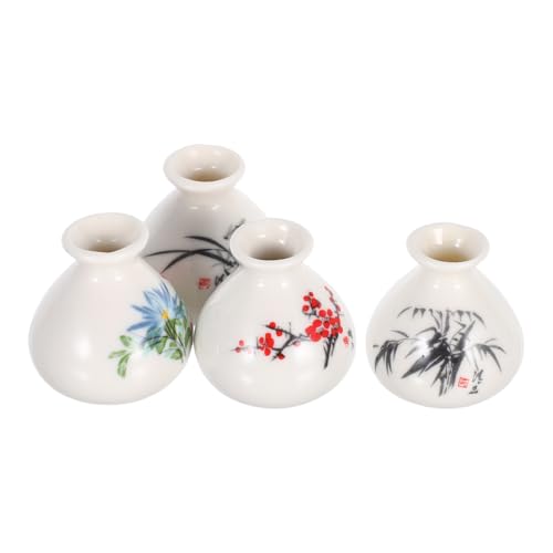 Gatuida 4 Stück Mini-knospenvase: Winzige Hydrokulturvase Aus Keramik – Mini-übertopf – Boho-blumenarrangement Im Landhausstil Für Esszimmerregal Gatuida 4 Stück Mini-knospenvase: Winzige Hydrokulturvase Aus Keramik – Mini-übertopf – Boho-blumenarrangement Im Landhausstil Für Esszimmerregal von Gatuida
