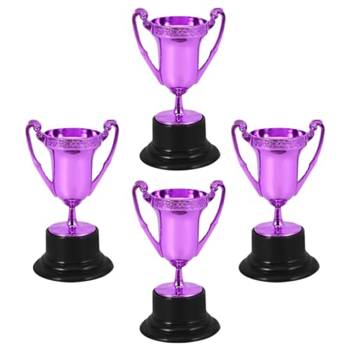 Gatuida 4 Stück Mini-trophäe Trophäen Vergeben Kleiner Trophäenbecher Aus Kunststoff Pokale Für Sieger Mini -trophäe Kleine Trophäe Partygeschenke Plastik Violett von Gatuida