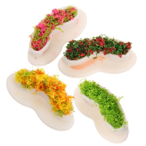 Gatuida 4 Stück Miniatur Blumenbeet Bank Teilig Miniatur Gartenmöbel Deko Puppenhaus Möbel Kleine Sitzbank für Puppenhaus Landschaft Gestaltung von Gatuida
