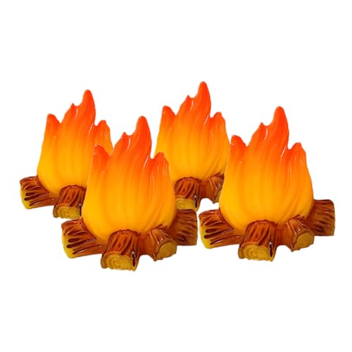 Gatuida 4 Stück Miniatur Dekoration Fake Fire Modell für Puppenhaus und Mikrolandschaften Realistische Feuermuster für Kreative Spielzeuge und von Gatuida