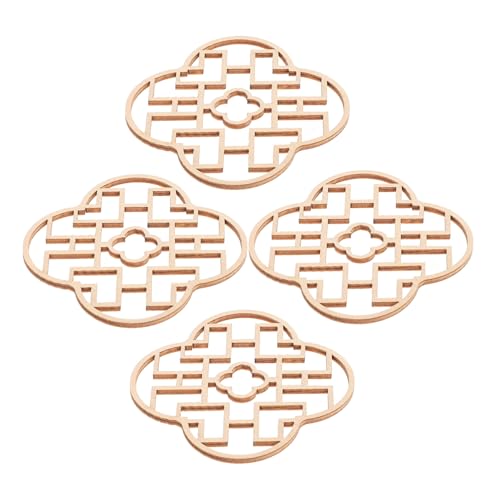 Gatuida 4 Stück Miniatur Holzfenster Chinesischer Stil Holz Zuschnitte Für Puppenhaus DIY Basteln Zubehör Für Architekturmodell Sammler von Gatuida