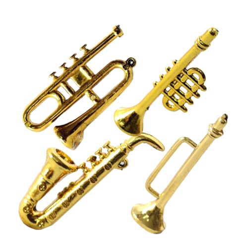 Gatuida 4 Stück Miniatur Musikinstrument Modellset Teiliges Puppenhaus Zubehör für Kreative Dekoration Saxophon Trompete Mundharmonika und Kurvenrohr für Realistische Miniaturlandschaften Gatuida 4 Stück Miniatur Musikinstrument Modellset Teiliges Puppenhaus Zubehör für Kreative Dekoration Saxophon Trompete Mundharmonika und Kurvenrohr für Realistische Miniaturlandschaften von Gatuida